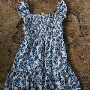 Lilly Pulitzer Blue and White Patterned Kids Dress